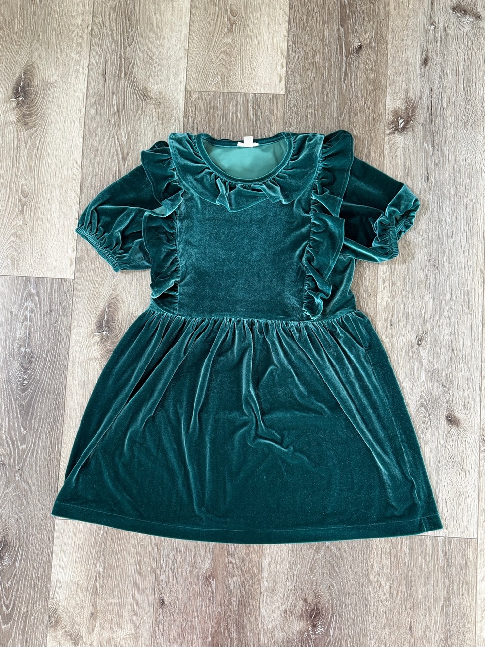 Crewcuts green velvet holiday dress